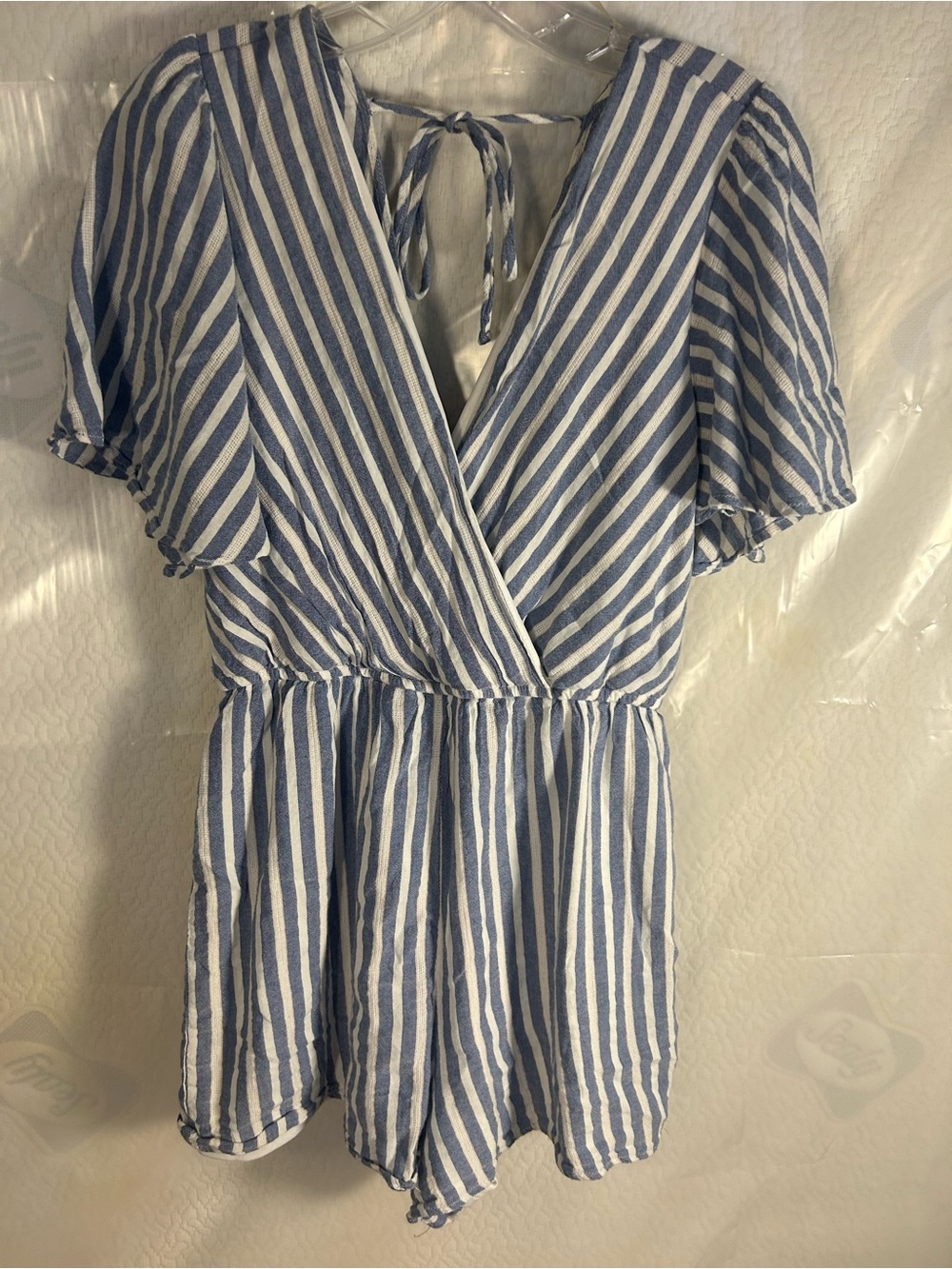 Altar’d state blue and White Striped One-Piece Romper XL
